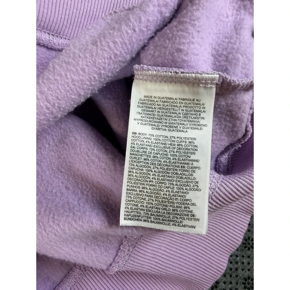 The North Face Hoodie Mens M Pullover Sweatshirt Logo Fleece Spellout Purple